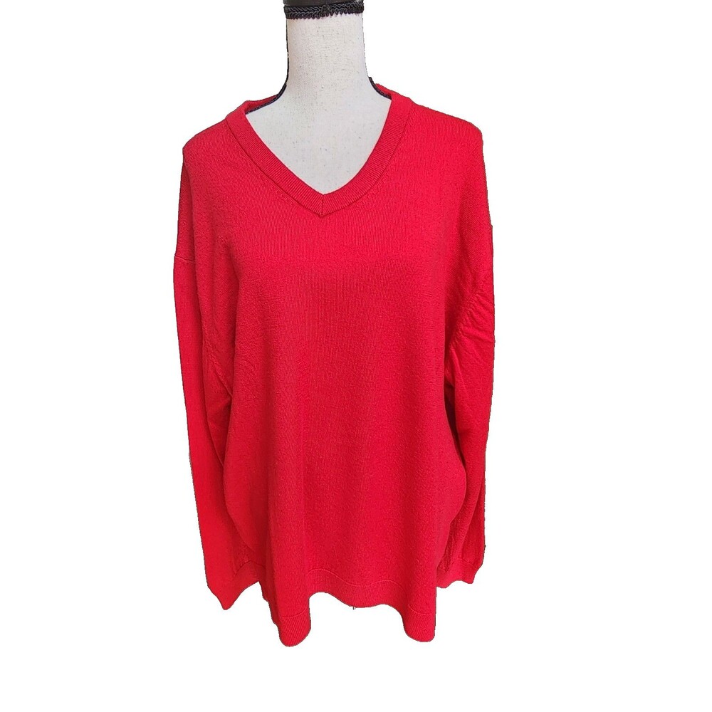 Hart Schaffner Marx Fine Merino Wool Sweater Size 3XB Red Soft
